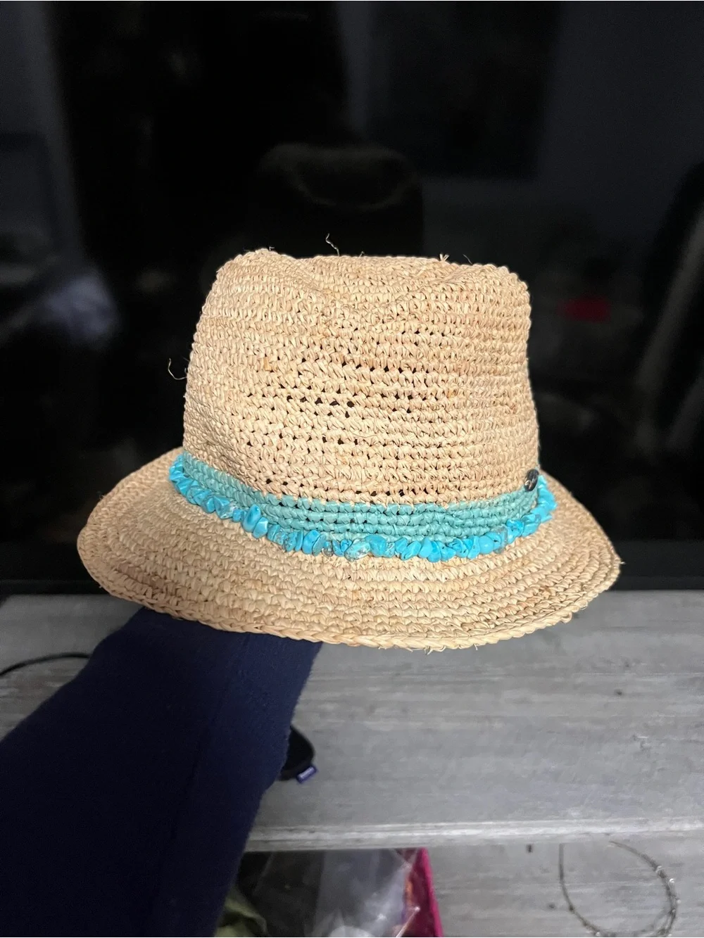Wallaroo Hat Company Tahiti straw raffia Turquoise Trim - Women Accessories